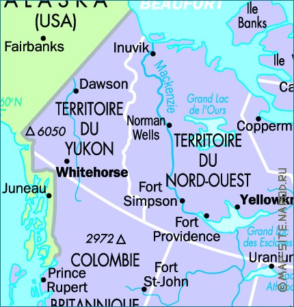 mapa de Canada em frances