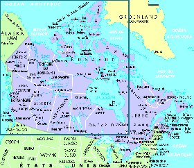 mapa de Canada em frances