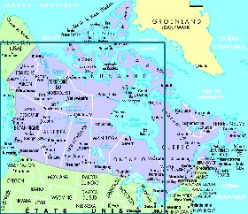 mapa de Canada em frances