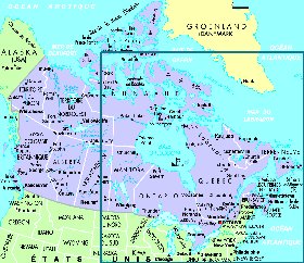 mapa de Canada em frances