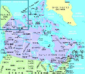 mapa de Canada em frances