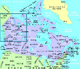 mapa de Canada em frances