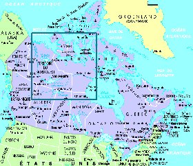 mapa de Canada em frances