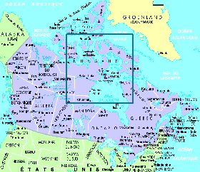 mapa de Canada em frances