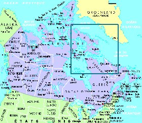 mapa de Canada em frances