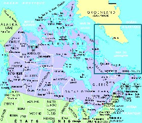 mapa de Canada em frances