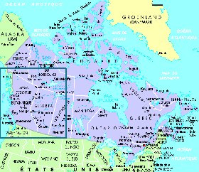 mapa de Canada em frances