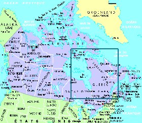 mapa de Canada em frances