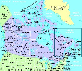 mapa de Canada em frances