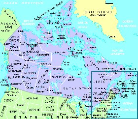 mapa de Canada em frances