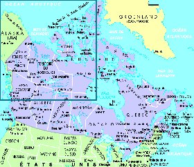 mapa de Canada em frances