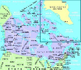 mapa de Canada em frances