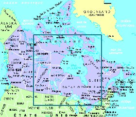 mapa de Canada em frances