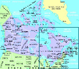 mapa de Canada em frances