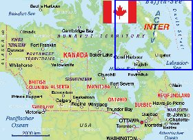 mapa de Canada em alemao