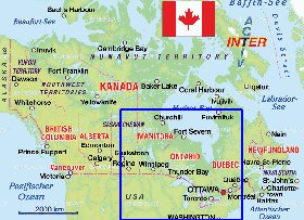 mapa de Canada em alemao