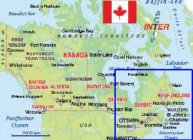 mapa de Canada em alemao