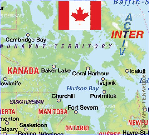 mapa de Canada em alemao