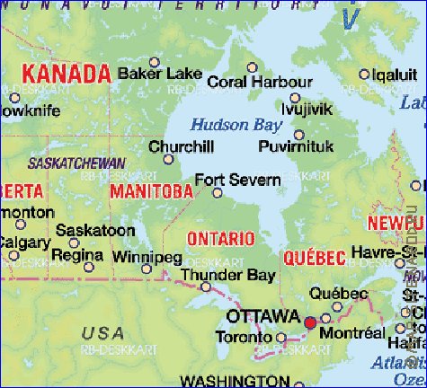 mapa de Canada em alemao