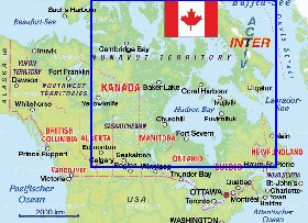 mapa de Canada em alemao