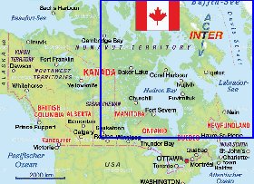 carte de Canada en allemand