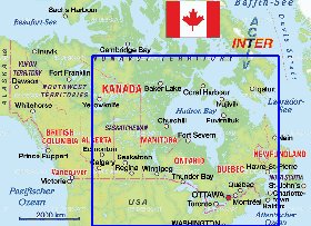 mapa de Canada em alemao