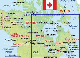 mapa de Canada em alemao