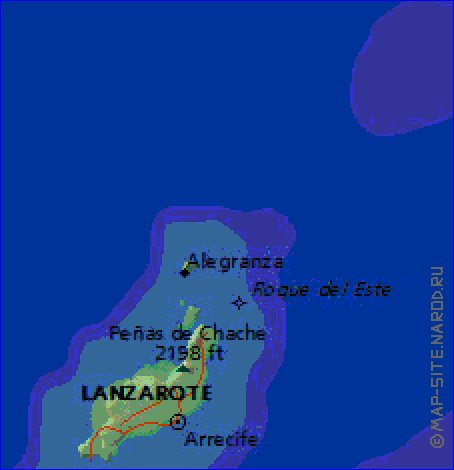 carte de Iles Canaries en anglais