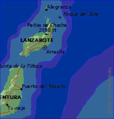 mapa de Canarias em ingles