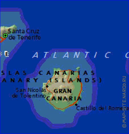 carte de Iles Canaries en anglais