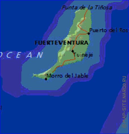 mapa de Canarias em ingles