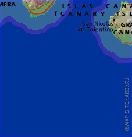 carte de Iles Canaries en anglais