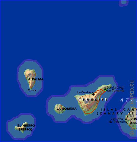 mapa de Canarias em ingles