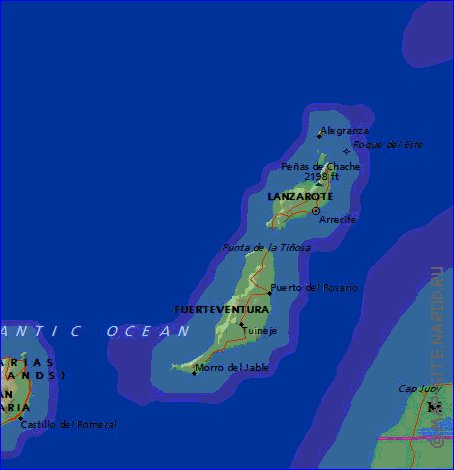 mapa de Canarias em ingles