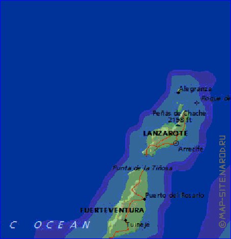 mapa de Canarias em ingles