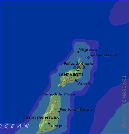 mapa de Canarias em ingles