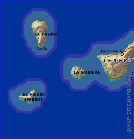 carte de Iles Canaries en anglais