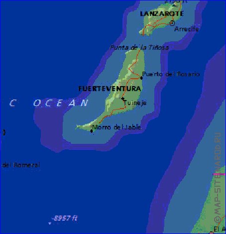 mapa de Canarias em ingles