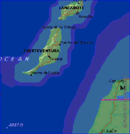 mapa de Canarias em ingles