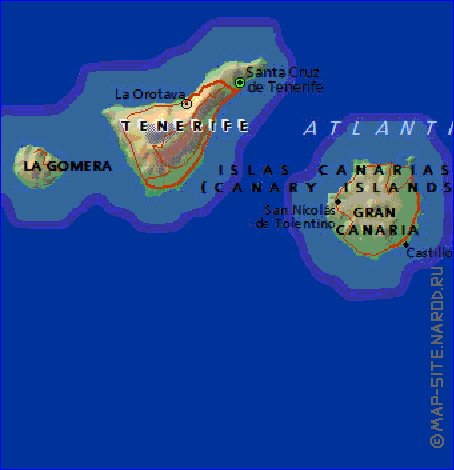 mapa de Canarias em ingles