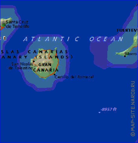 mapa de Canarias em ingles