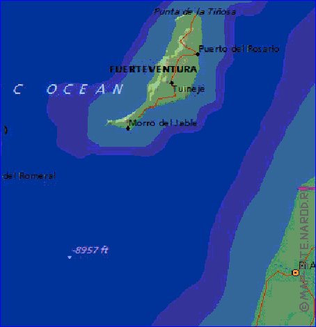 carte de Iles Canaries en anglais