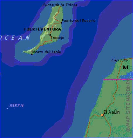 mapa de Canarias em ingles