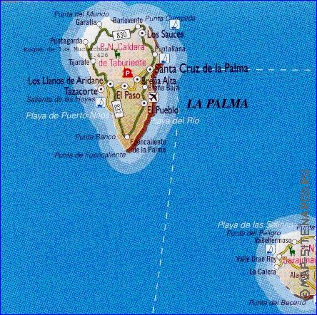 carte de Iles Canaries en espagnol