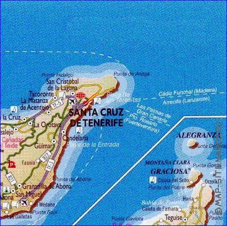 carte de Iles Canaries en espagnol