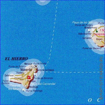 carte de Iles Canaries en espagnol