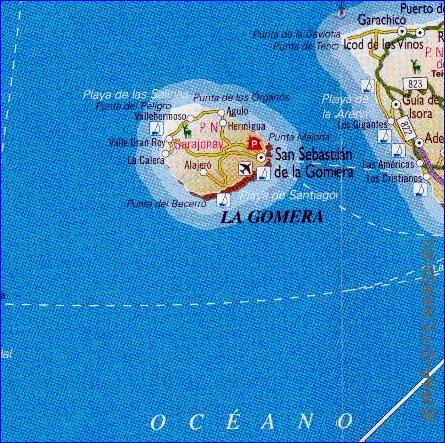 carte de Iles Canaries en espagnol
