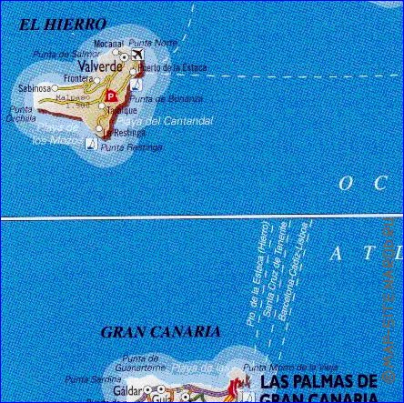 carte de Iles Canaries en espagnol