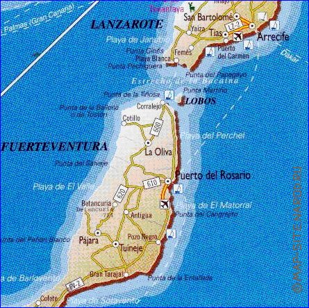 carte de Iles Canaries en espagnol