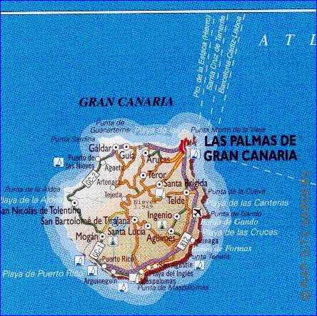 carte de Iles Canaries en espagnol